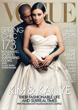 Kanye West and Kim Kardashian on the cover of US Vogue