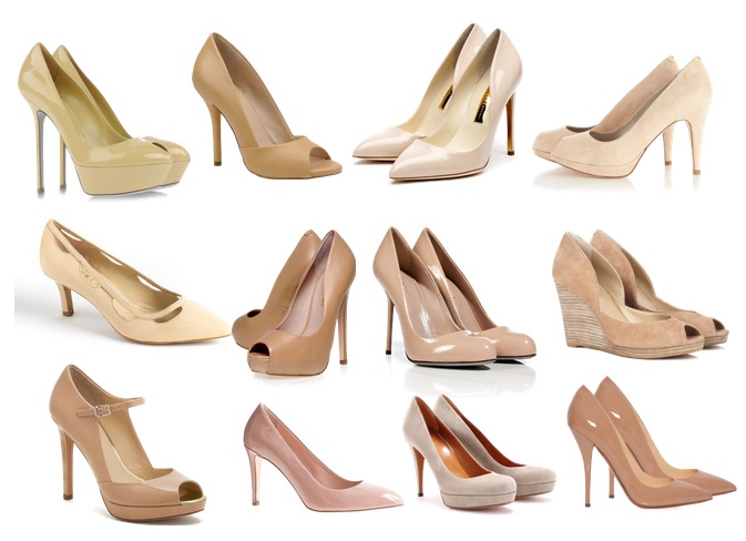Beige High Heel Shoes