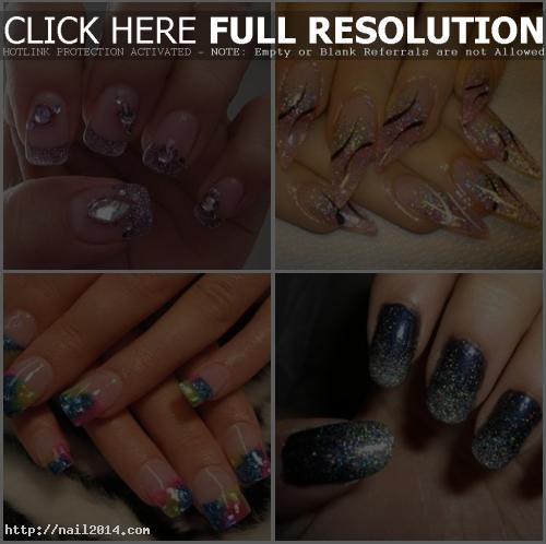 nail designs with glitter tips