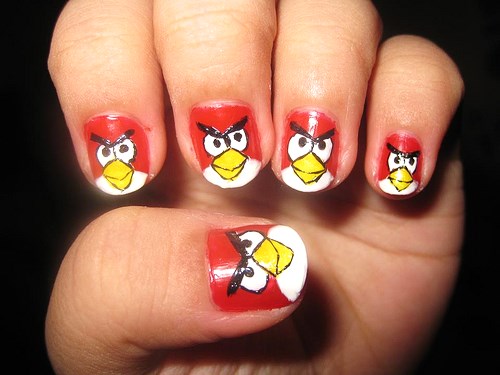 Angry Bird Nail Pattern Art