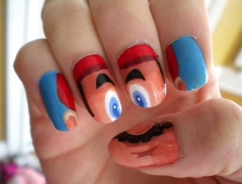 mario Angry Face Nail Ideas