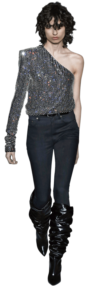 A model wearing YSL clothes