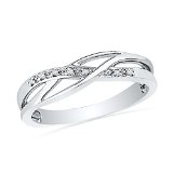 Sterling Silver Diamond Fashion Ring - 0.12 Ct Tw Round White Diamond Ring